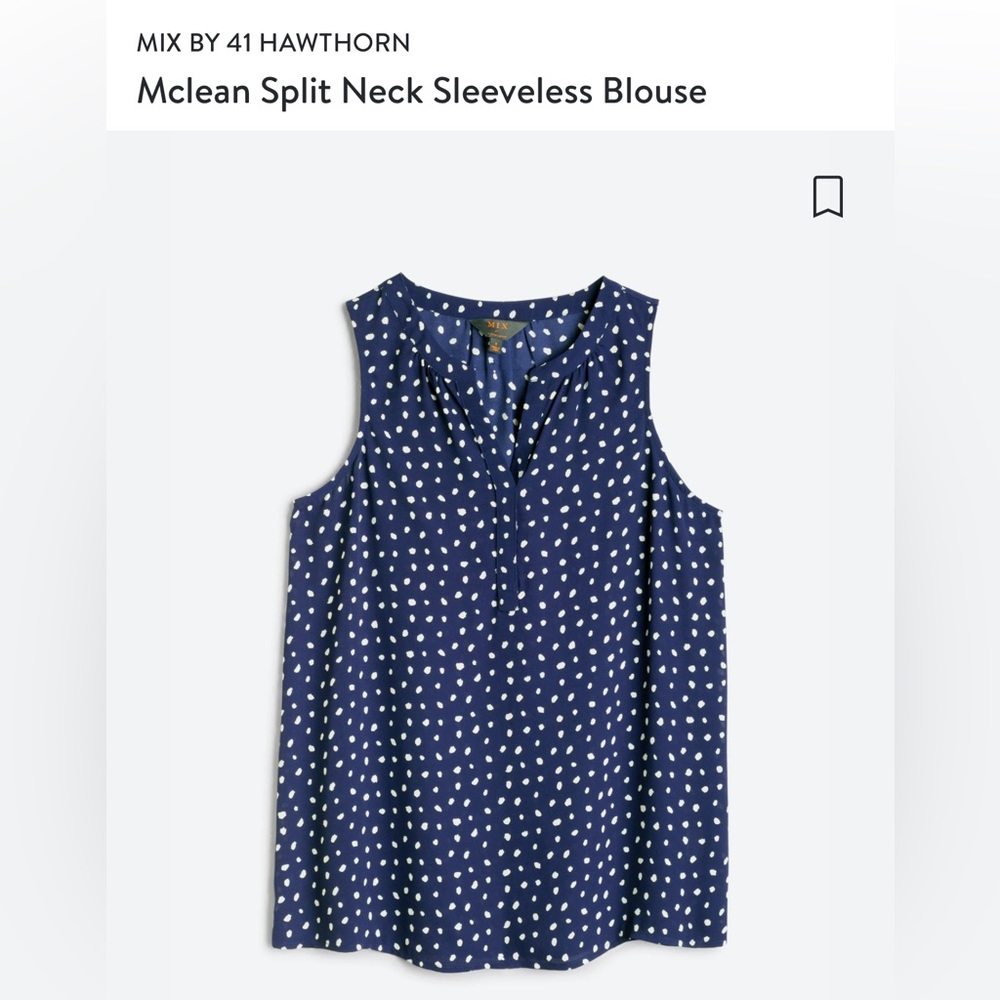 Stitch Fix 41 Hawthorne McLean Split Neck Blouse Sz Small
